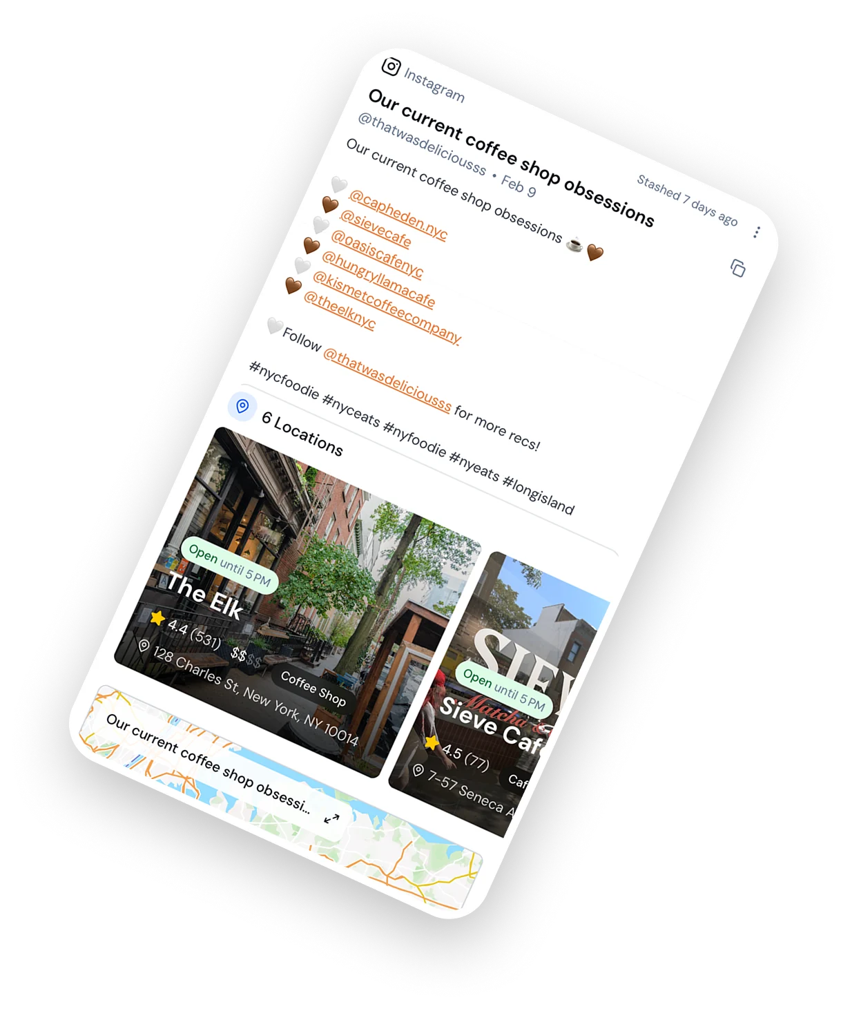 Stasht enriches the post with locations and details